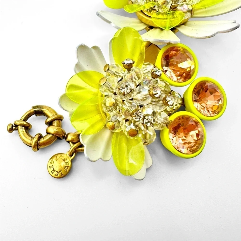 J. Crew RARE Brulee NWT White Yellow Floral Enamel Bracelet